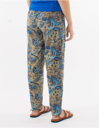 Pantalon poliester talla elastica estampado...