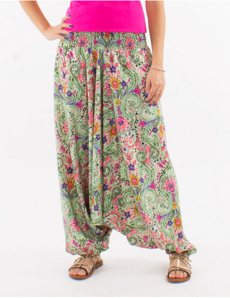 Sarouel poliester 3 en 1 estampado acuarela