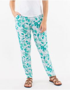 Pantalon viscosa estampado indio