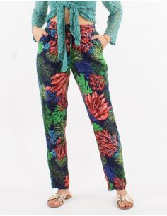 Pantalon viscosa estampado oceano 2