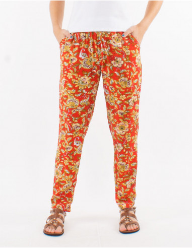 Pantalon viscosa talla eslastica estampado agra