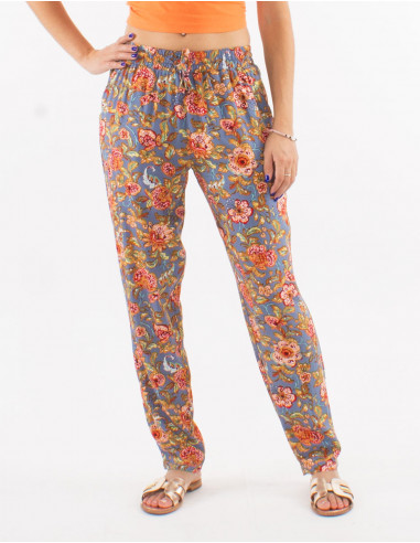 Pantalon viscosa talla eslastica estampado agra