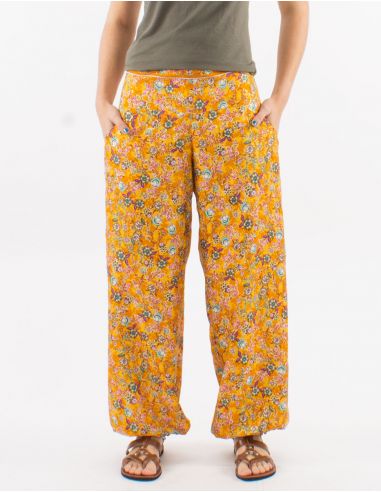 Pantalon poliester 2 bolsillos sari estampado