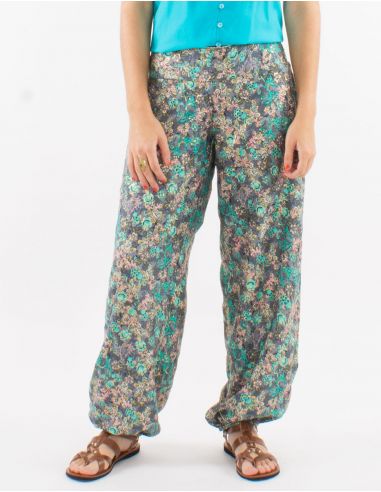 Pantalon poliester 2 bolsillos sari estampado