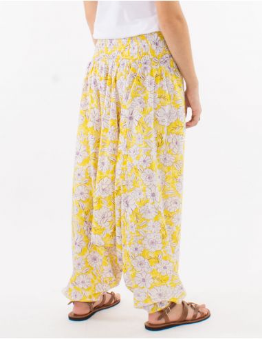 Sarouel algodon 3 en 1 estampado anemona