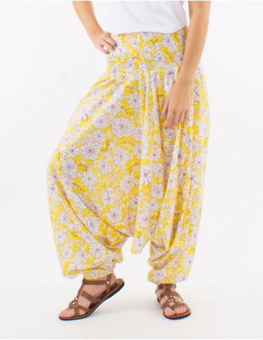 Sarouel algodon 3 en 1 estampado anemona