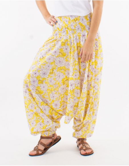 Sarouel algodon 3 en 1 estampado anemona