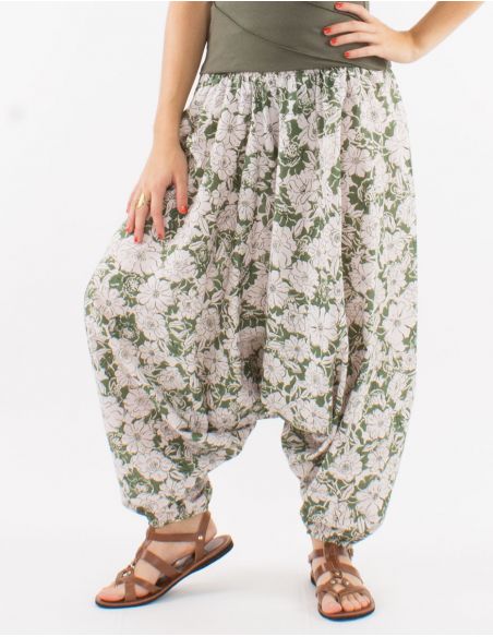 Sarouel algodon 3 en 1 estampado anemona