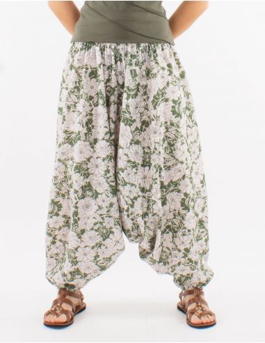 Sarouel algodon 3 en 1 estampado anemona