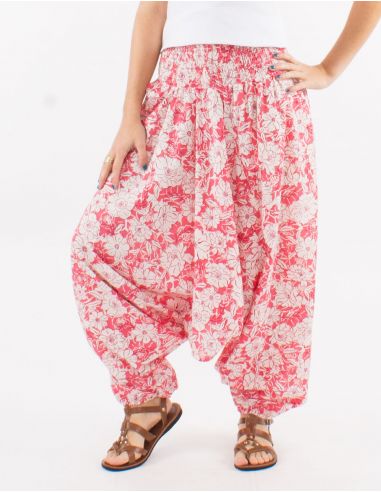 Sarouel algodon 3 en 1 estampado anemona