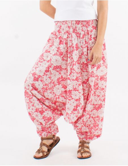 Sarouel algodon 3 en 1 estampado anemona