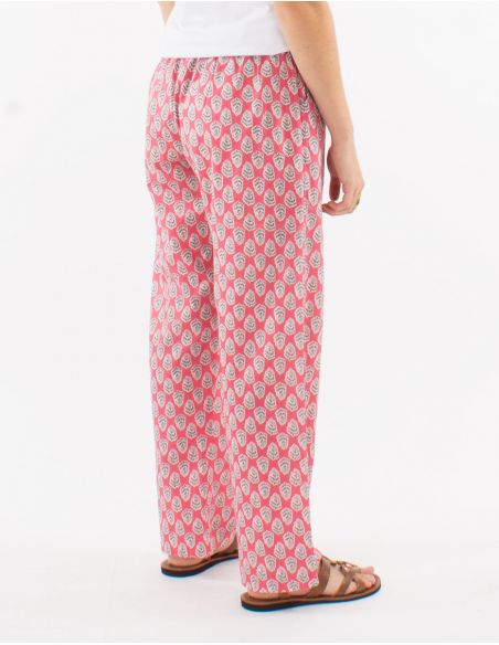 Pantalon algodon corte recto tallaeslastica estampado lucknow