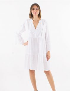 Vestido algodon bordado ingles mangas largas 2