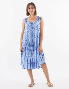 Vestido viscosa paraguas tie and dye