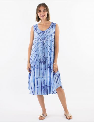 Vestido viscosa paraguas tie and dye