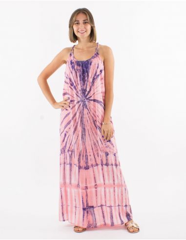 Vestido largo viscosa tie and dye