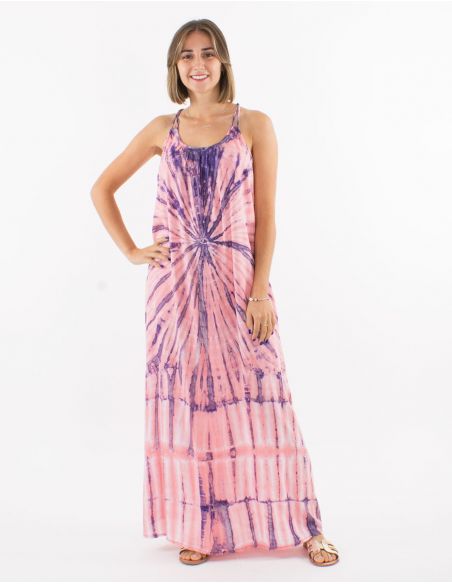 Vestido largo viscosa tie and dye