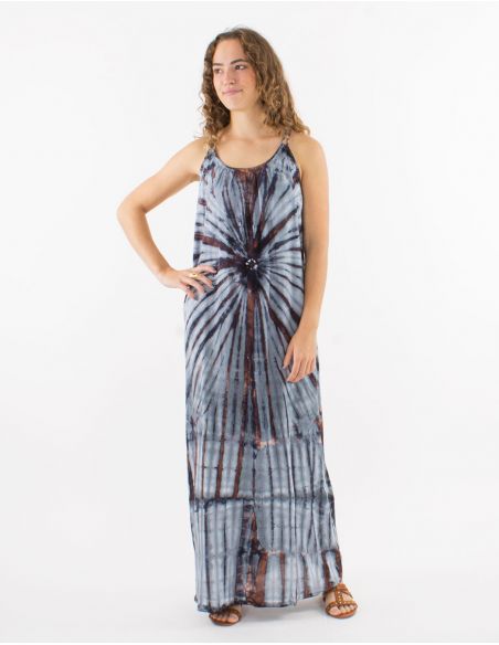 Vestido largo viscosa tie and dye