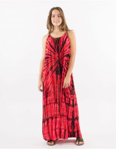 Vestido largo viscosa tie and dye