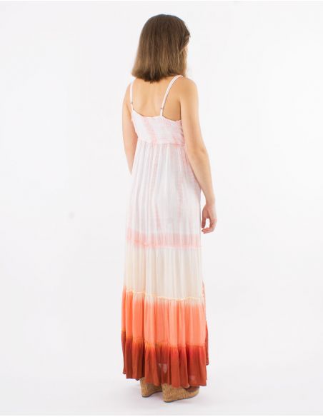 Vestido largo viscosa tie and dye tirantes espalda eslastica