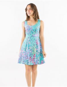 Vestido viscosa sin mangas estampado influencia 2