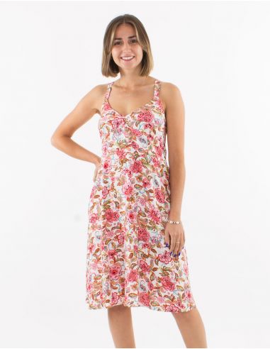 Vestido viscosa tirantessmocke estampado agra