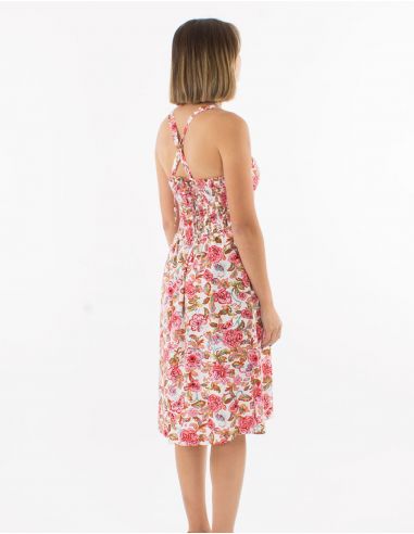 Vestido viscosa tirantessmocke estampado agra