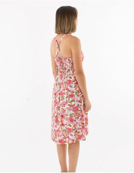 Vestido viscosa tirantessmocke estampado agra