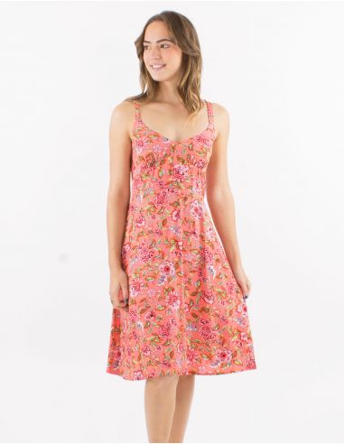 Vestido viscosa tirantessmocke estampado agra