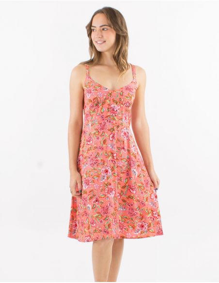 Vestido viscosa tirantessmocke estampado agra