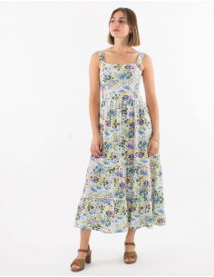 Vestido largo viscosa tirantes espalda smocke estampado estambul