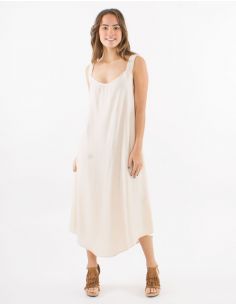 Vestido largo 54% lino 46% viscosa tirantes anchos en malla 2
