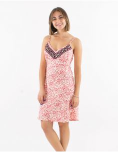 Vestido corto poliester tirantes sari estampado 2