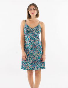 Vestido corto poliester tirantes sari estampado 2