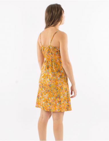 Vestido corto poliester tirantes sari estampado