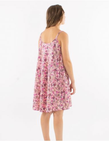 Vestido corto poliester tirantes estampado surat