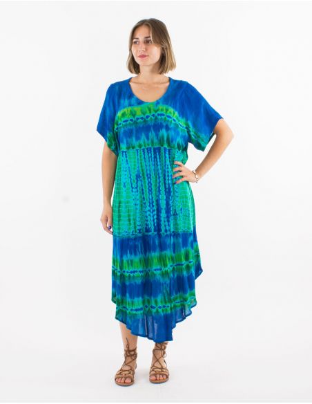 Vestido crepe de viscosa mangas cortas td umbrella