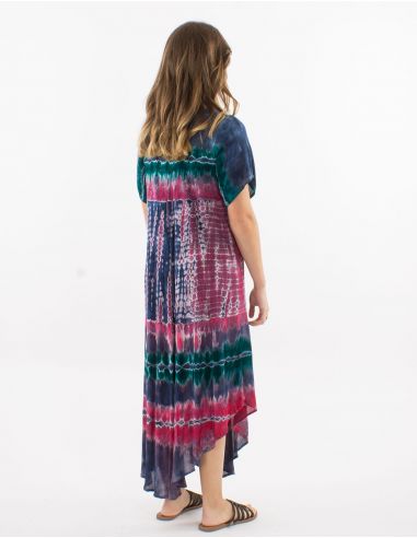 Vestido crepe de viscosa mangas cortas td umbrella