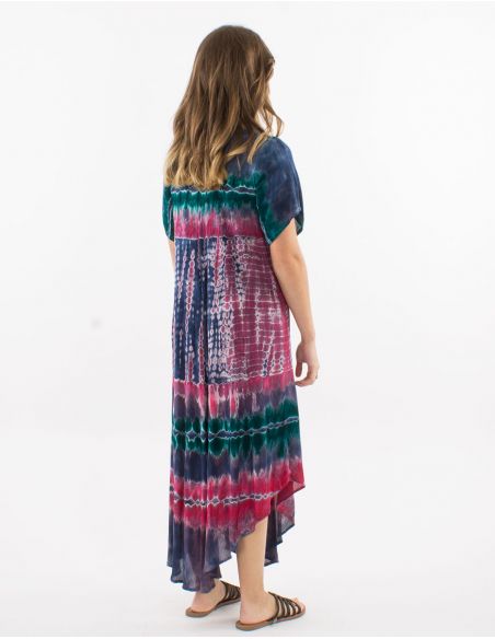 Vestido crepe de viscosa mangas cortas td umbrella