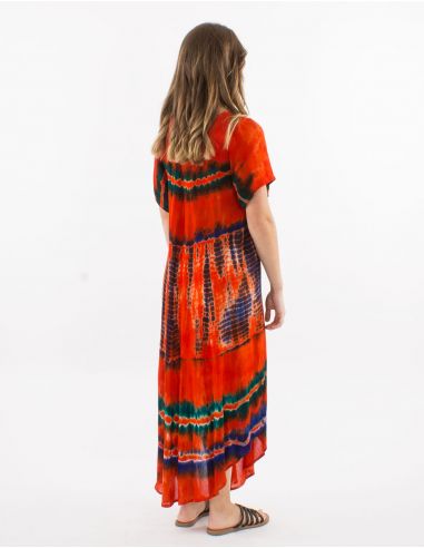 Vestido crepe de viscosa mangas cortas td umbrella