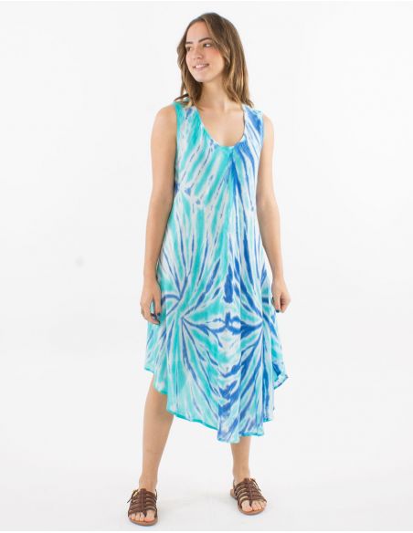 Vestido crepe de viscosa sin mangas td umbrella