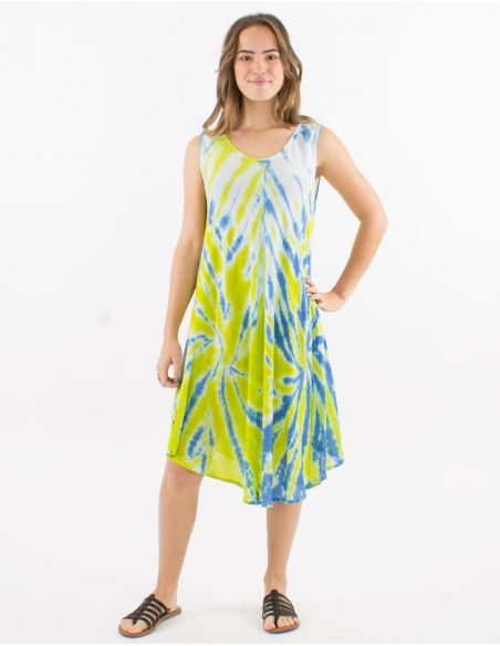 Vestido crepe de viscosa sin mangas td umbrella