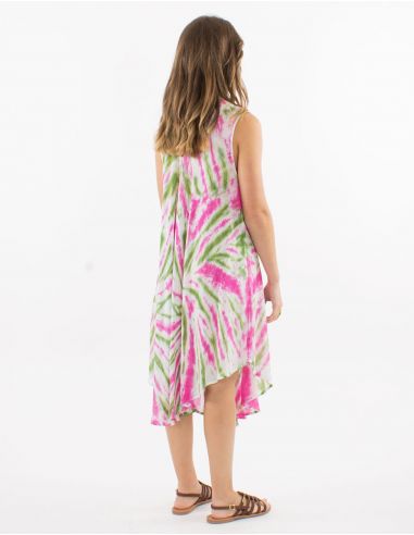 Vestido crepe de viscosa sin mangas td umbrella