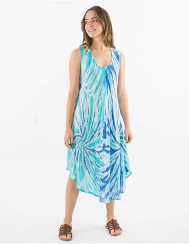 Vestido crepe de viscosa sin mangas td umbrella