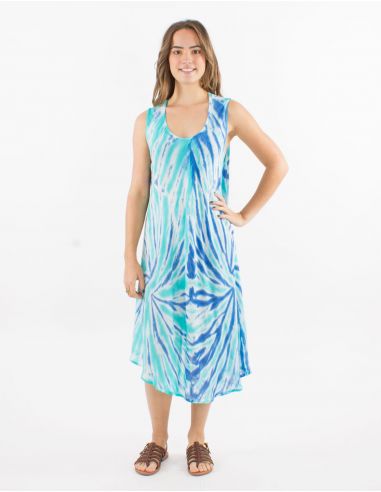 Vestido crepe de viscosa sin mangas td umbrella