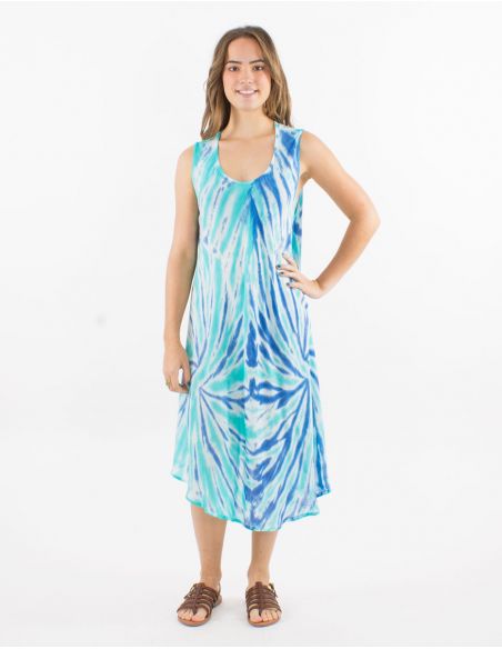 Vestido crepe de viscosa sin mangas td umbrella