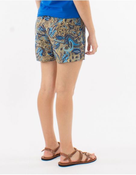 Short poliester talla elastica estampado road dorado