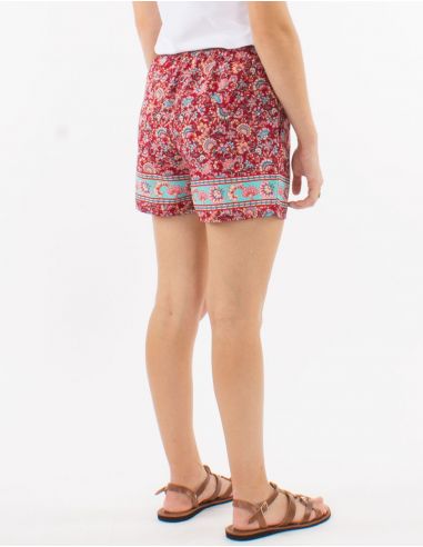 Short poliester talla elastica estampado floral