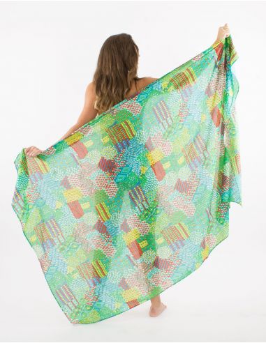 Sarong viscosa estampado etnico