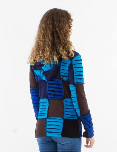 Chaqueta malla algodon pw capucha corte con cuchilla aplicado